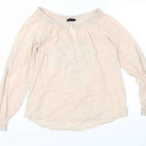 H&M Womens Beige   Basic Blouse Size 6