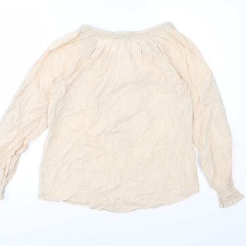 H&M Womens Beige   Basic Blouse Size 6