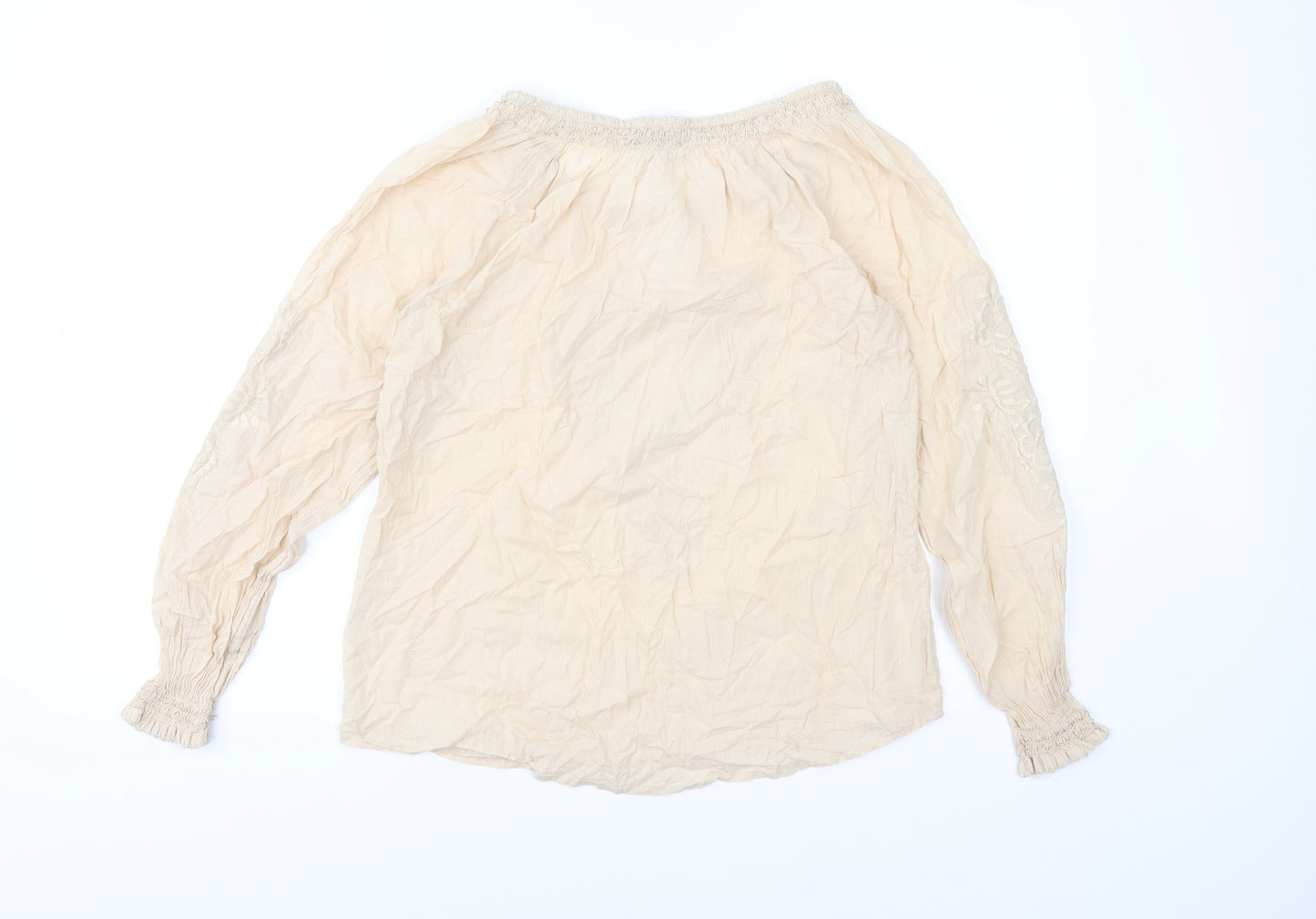 H&M Womens Beige   Basic Blouse Size 6