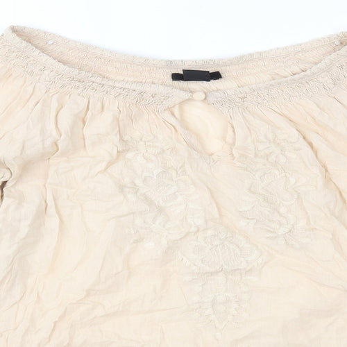 H&M Womens Beige   Basic Blouse Size 6