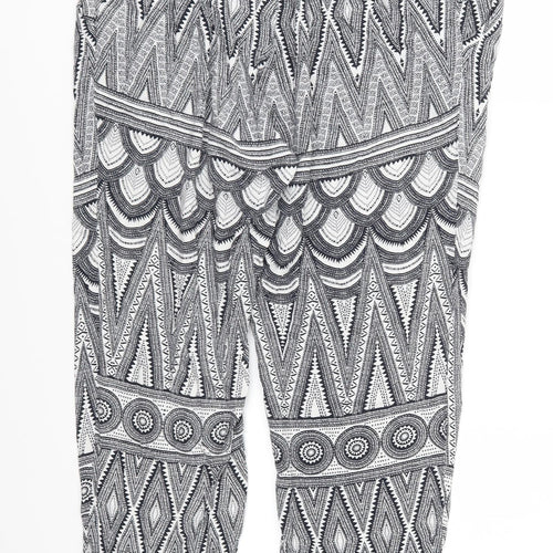 H&M Womens Blue Geometric  Trousers  Size 36 in L27 in