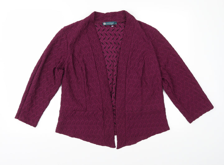Amber Womens Purple Jacket Size 14