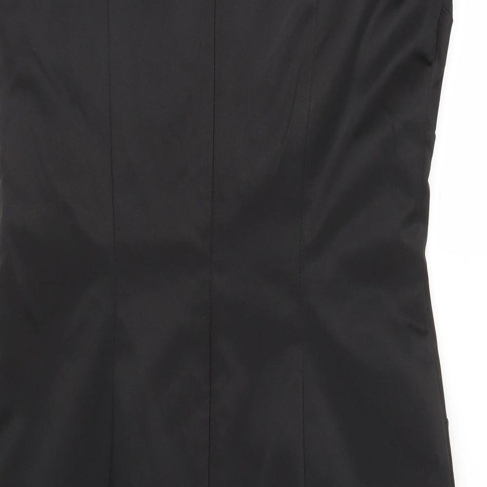 Red Herring Womens Black  Satin Sheath  Size 10