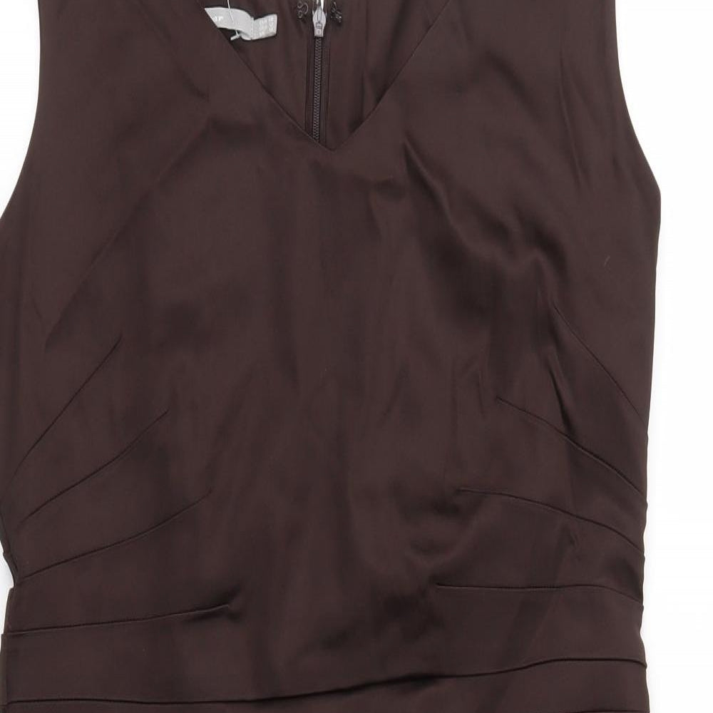 InWear Womens Brown  Satin Sheath  Size 12