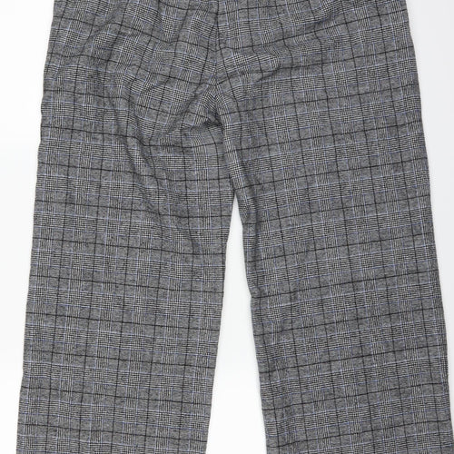 Marks and Spencer Womens Grey Check  Trousers  Size 16 L26 in