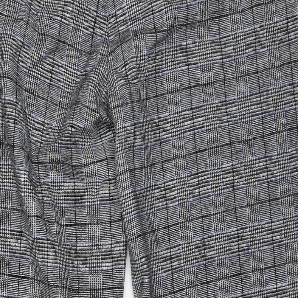 Marks and Spencer Womens Grey Check  Trousers  Size 16 L26 in