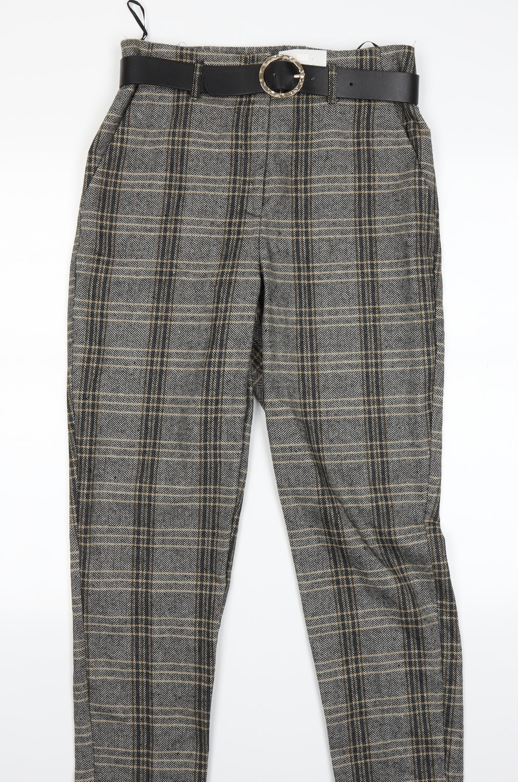 F&F Womens Grey Check  Trousers  Size 10 L25 in