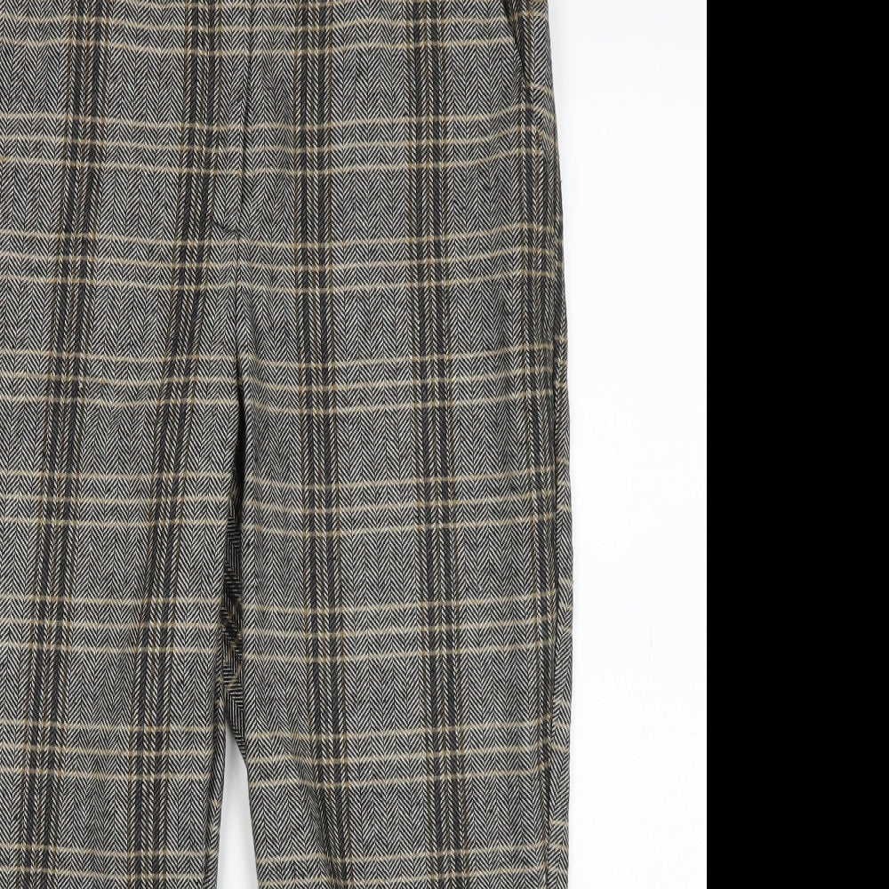 F&F Womens Grey Check  Trousers  Size 10 L25 in