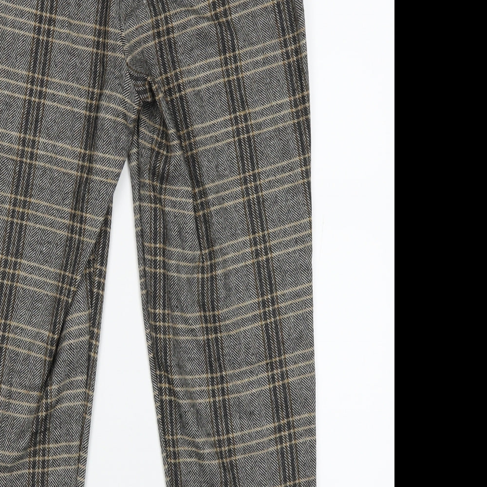 F&F Womens Grey Check  Trousers  Size 10 L25 in