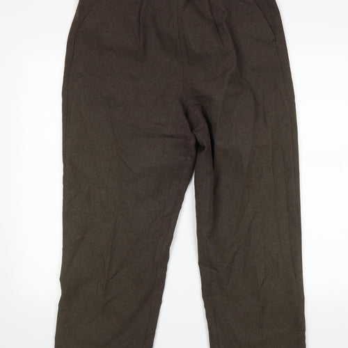 bonmarche Womens Brown Houndstooth  Trousers  Size 14 L26 in