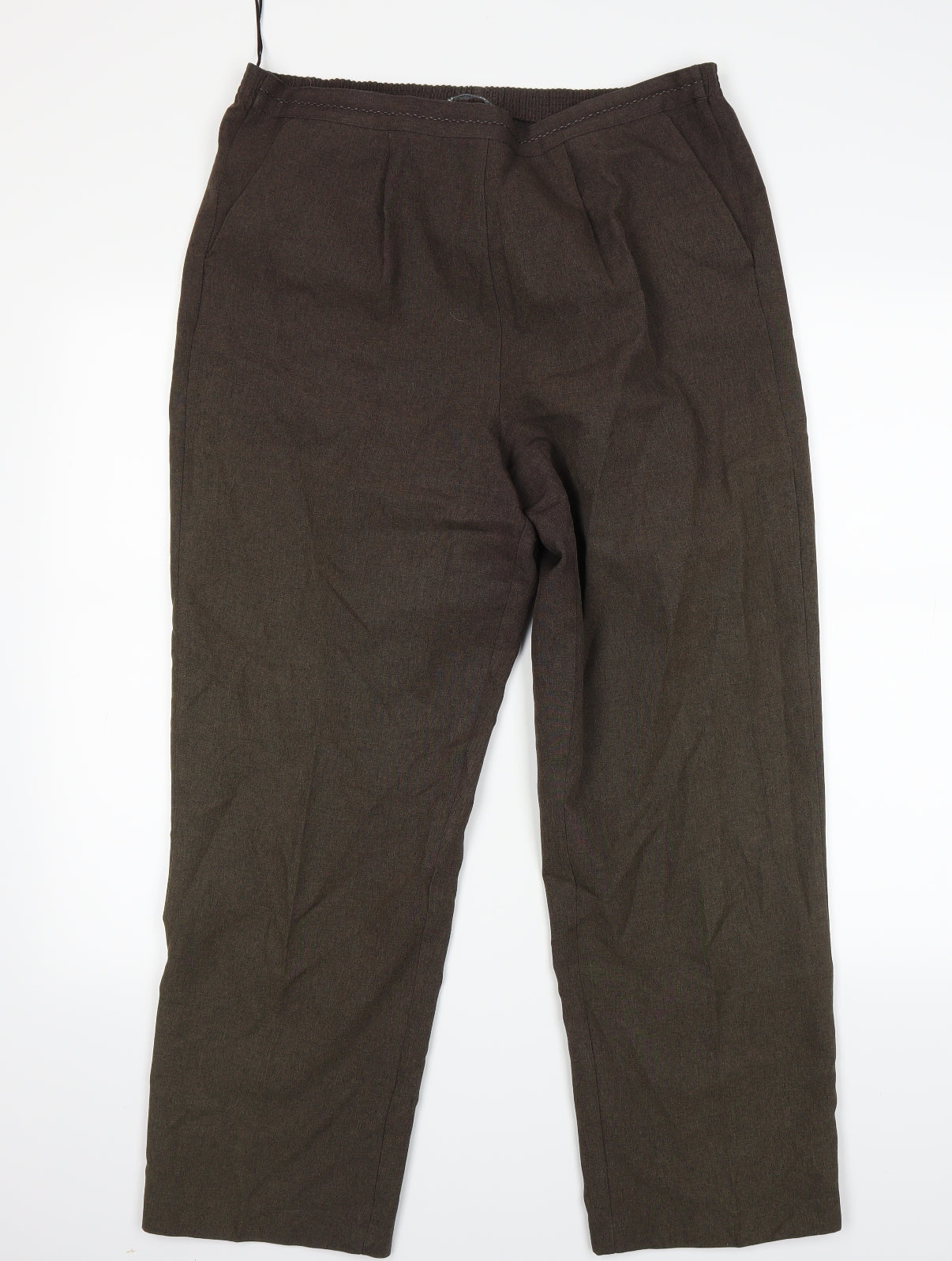 bonmarche Womens Brown Houndstooth  Trousers  Size 14 L26 in