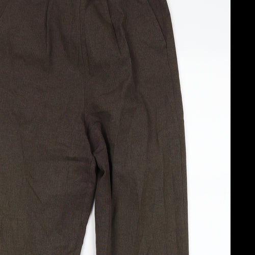 bonmarche Womens Brown Houndstooth  Trousers  Size 14 L26 in