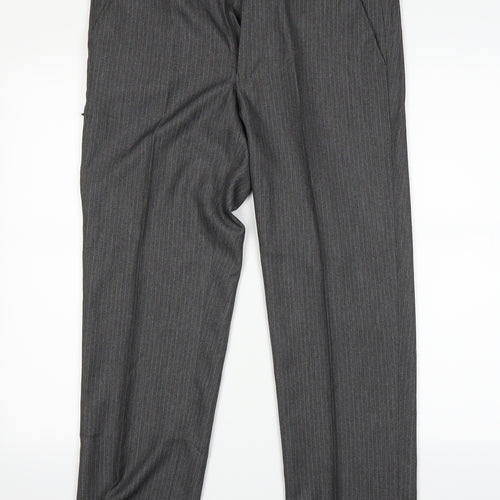 Preworn Mens Grey Striped  Trousers  Size 32 in L28 in