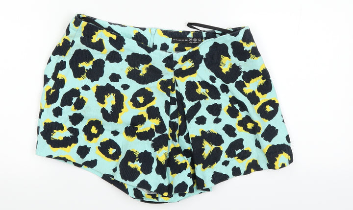 Atmosphere Womens Blue Animal Print Cut-Off Shorts Size 10