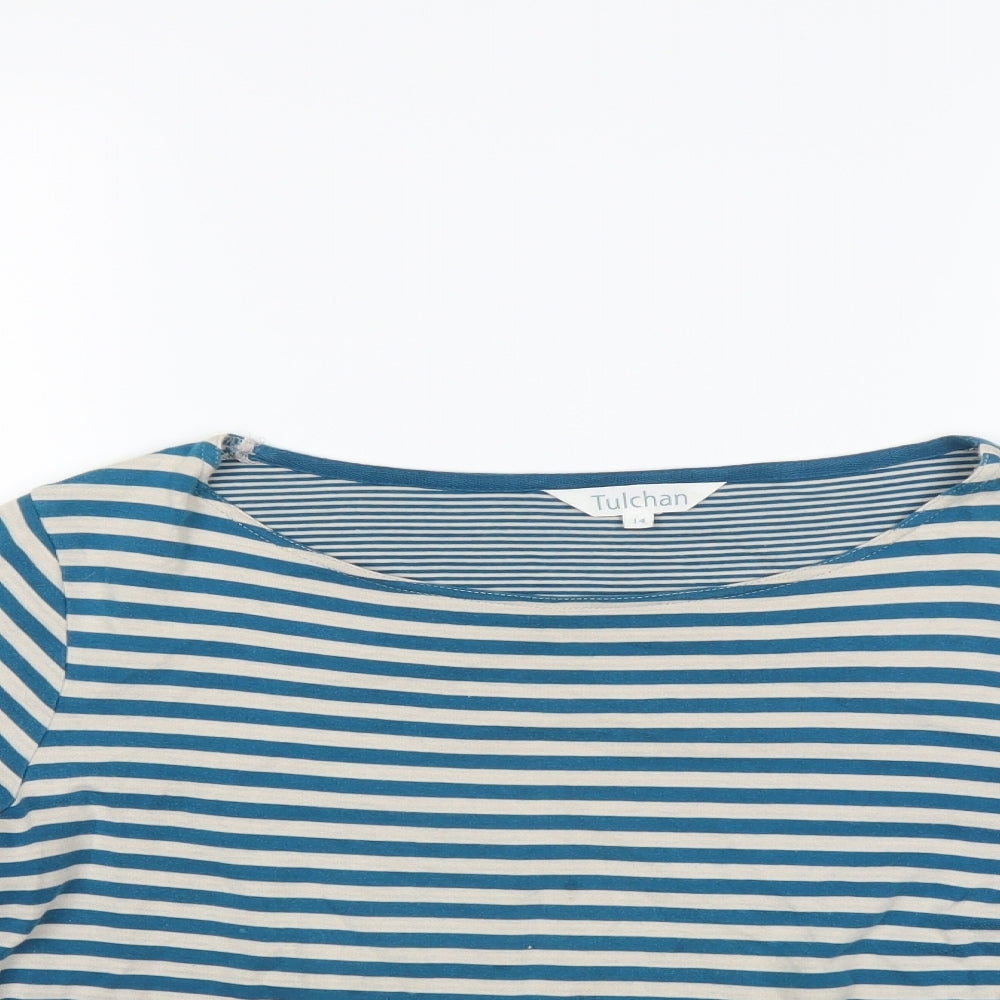 Tulchan Womens Multicoloured Striped  Basic T-Shirt Size 14
