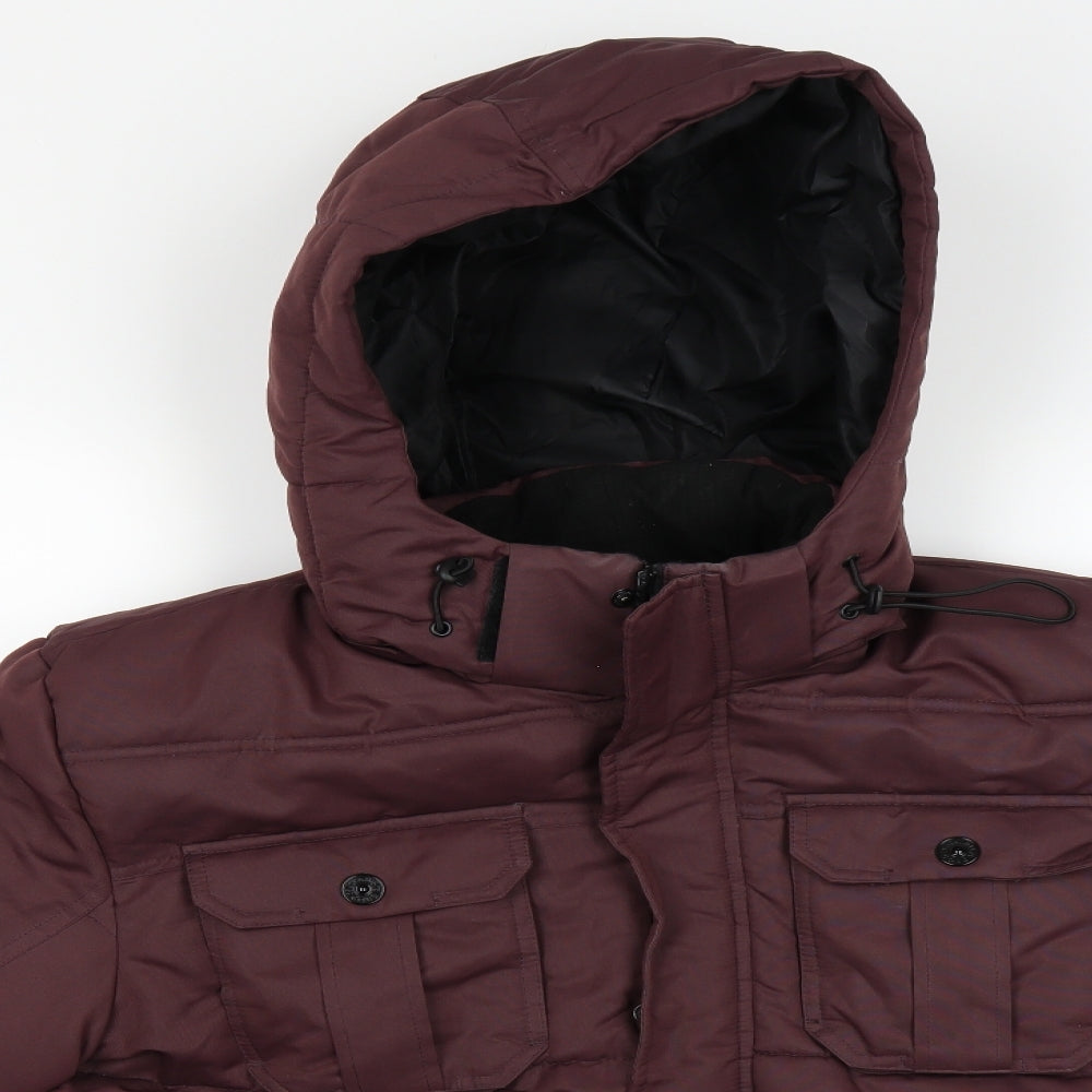 Jack and Jones Mens Purple   Overcoat Coat Size XL