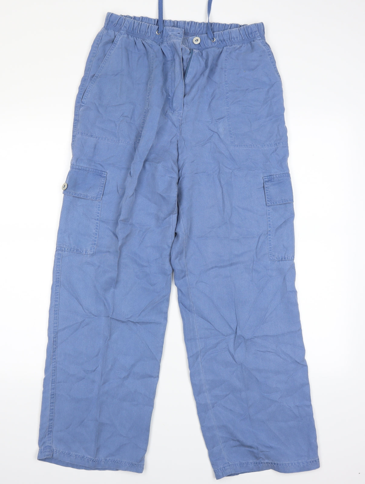 Marks and Spencer Womens Blue   Cargo Trousers Size 12 L26 in