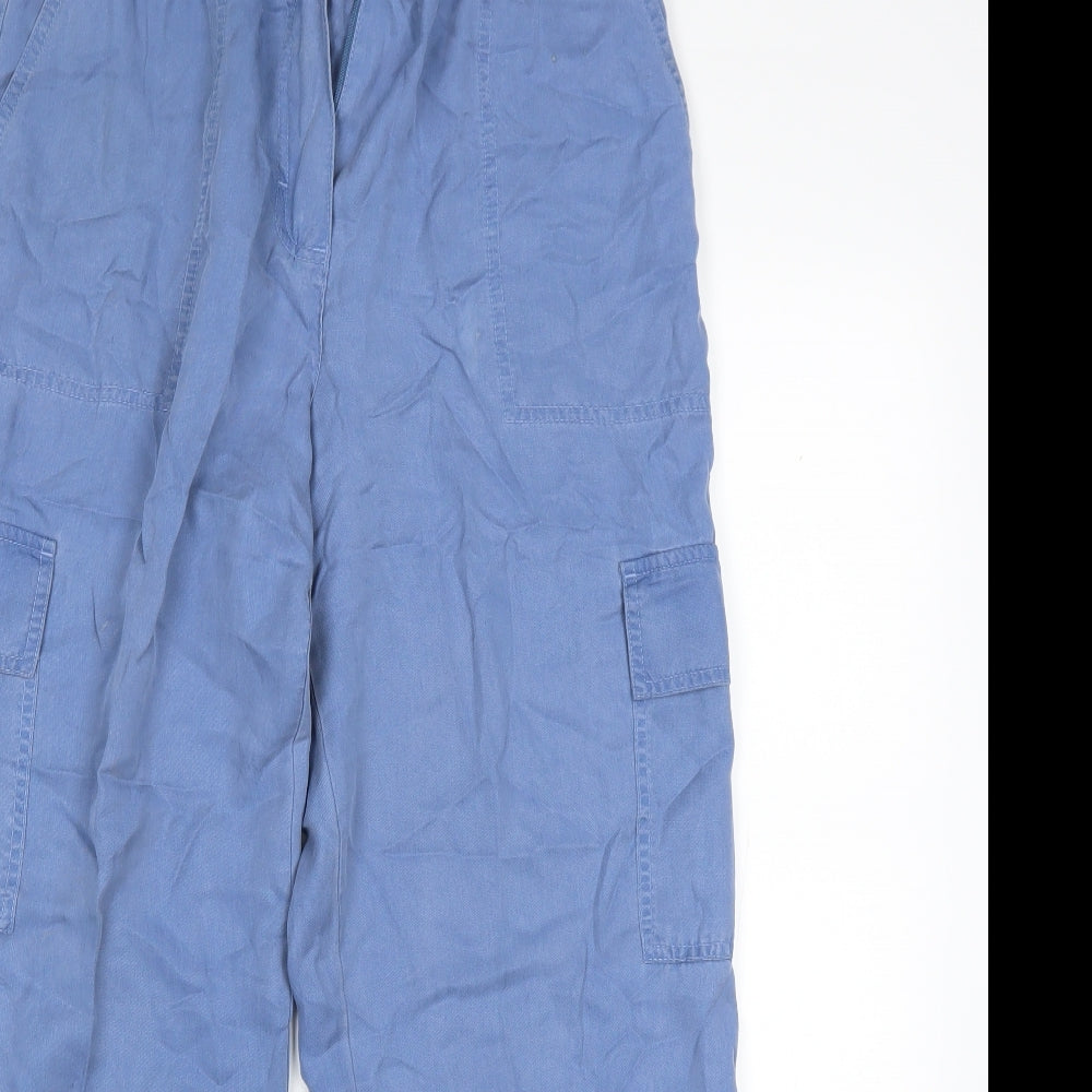 Marks and Spencer Womens Blue   Cargo Trousers Size 12 L26 in