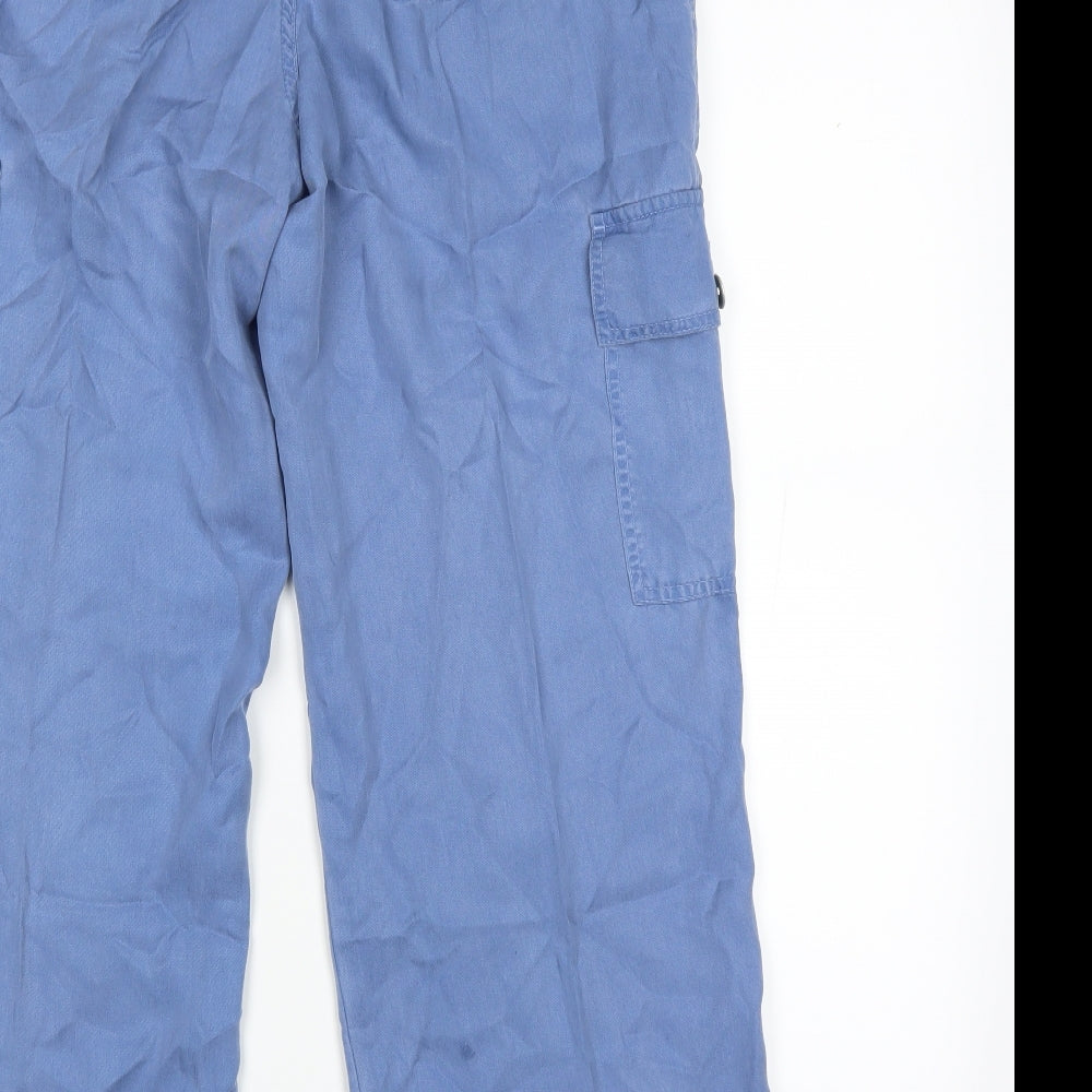 Marks and Spencer Womens Blue   Cargo Trousers Size 12 L26 in