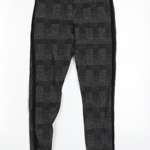 top shop Womens Grey Check  Jogger Trousers Size 8 L21 in