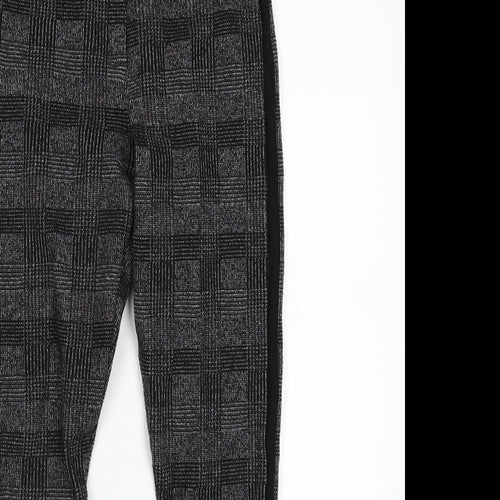 top shop Womens Grey Check  Jogger Trousers Size 8 L21 in