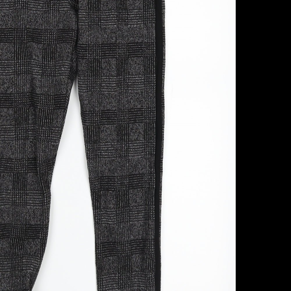 top shop Womens Grey Check  Jogger Trousers Size 8 L21 in