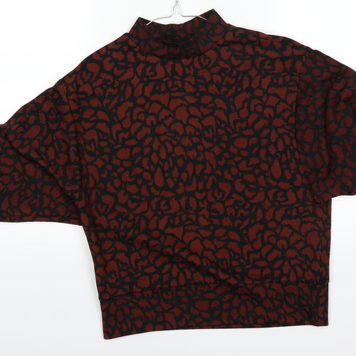 Jaqueline deYong Womens Black Animal Print  Basic T-Shirt Size 14