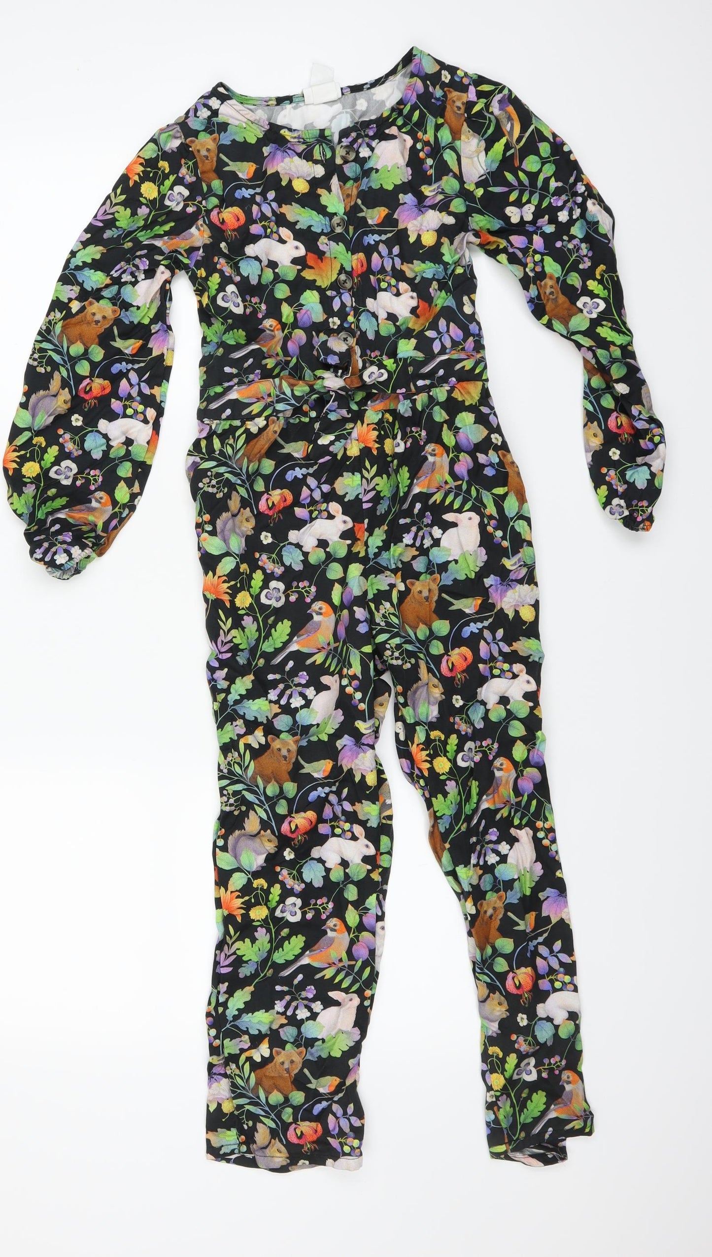 H&M Girls Multicoloured Floral  Jumpsuit One-Piece Size 8-9 Years