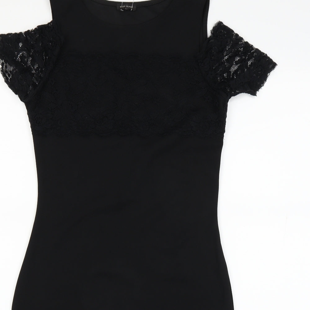 River Island Womens Black Houndstooth  Pencil Dress  Size 10