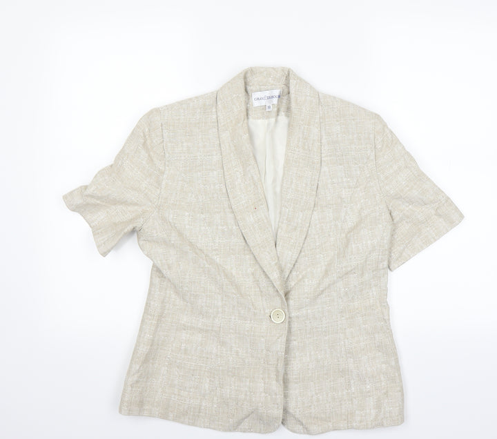Gray & Osbourn Womens Beige Jacket Blazer Size 10
