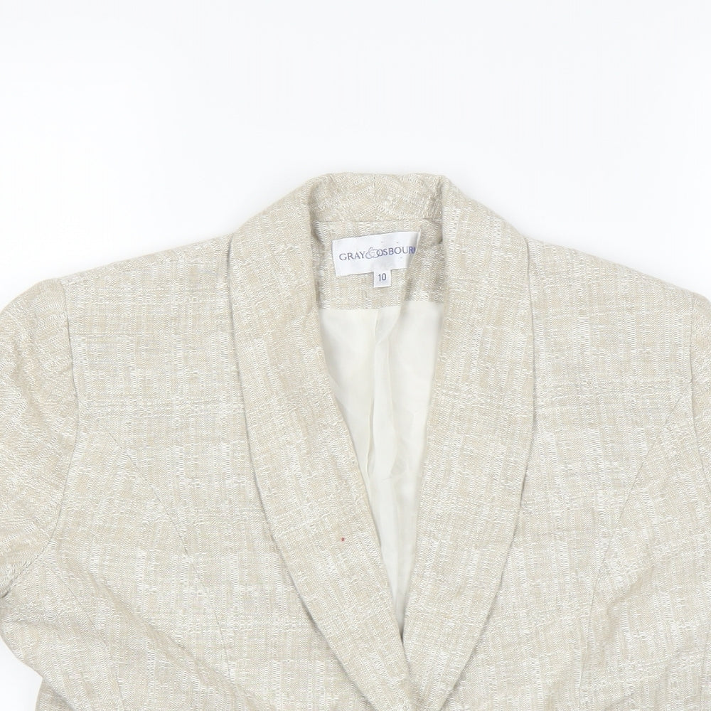 Gray & Osbourn Womens Beige   Jacket Blazer Size 10