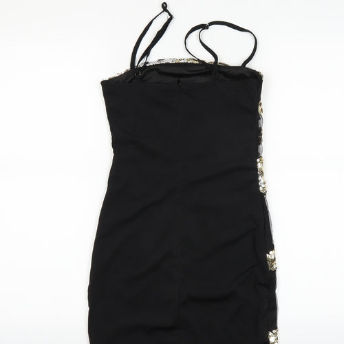 pretty little thing Womens Black Geometric  Mini  Size 4