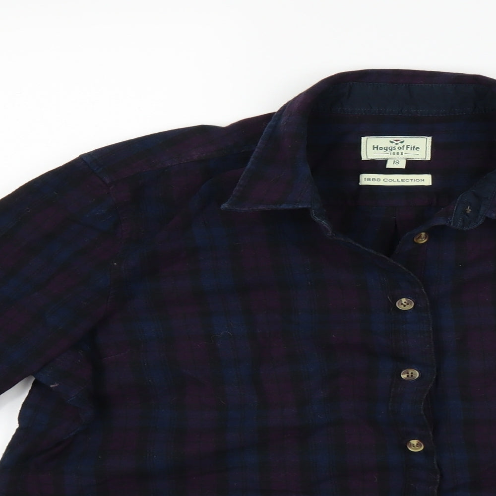 Hoggs of Fife Mens Multicoloured Check   Button-Up Size 18