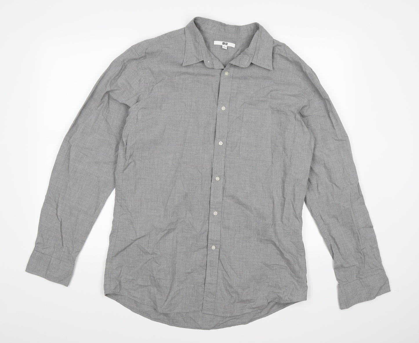Uniqlo Mens Grey    Button-Up Size L