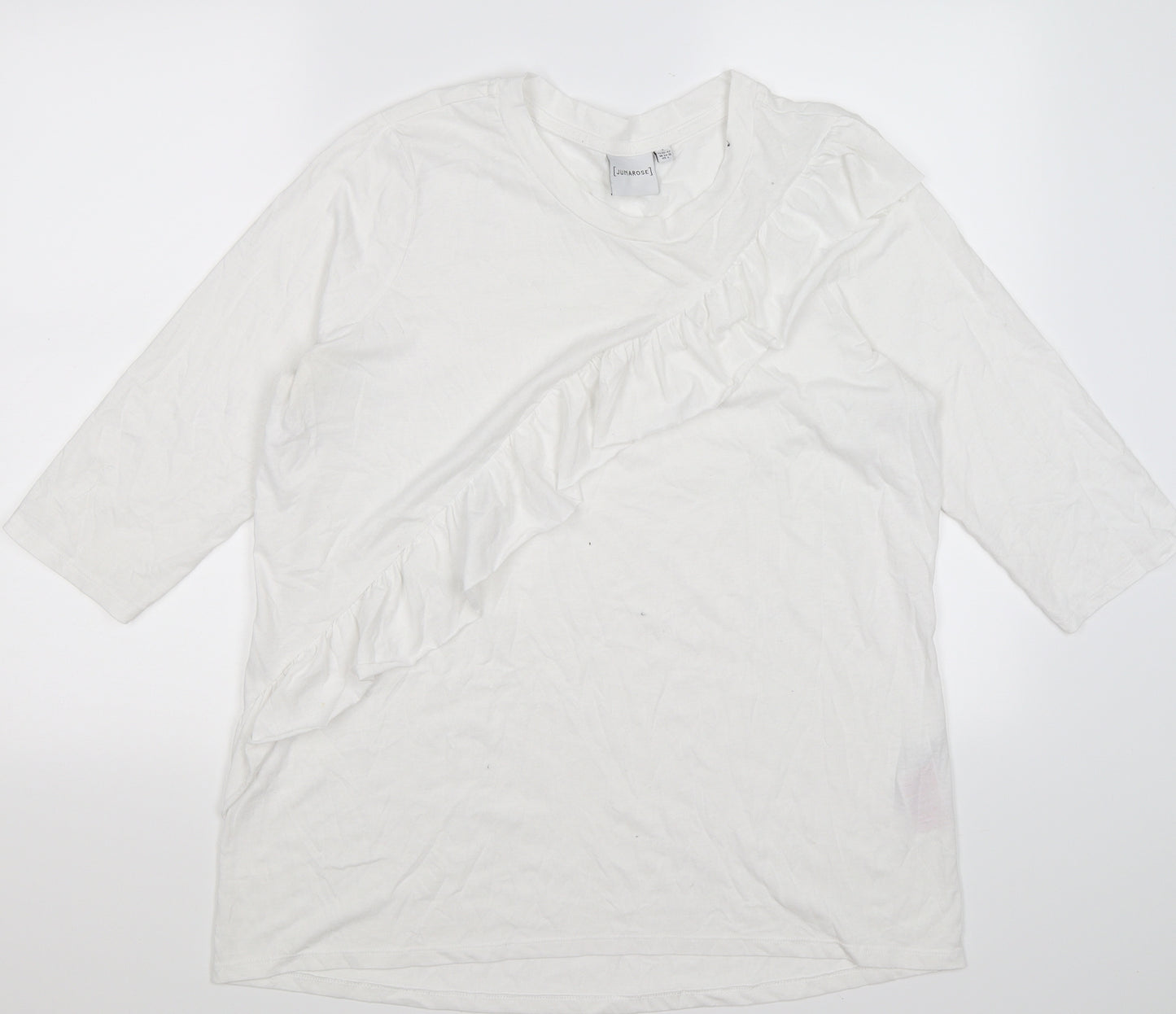 JUNAROSE Womens White   Tunic T-Shirt Size 14