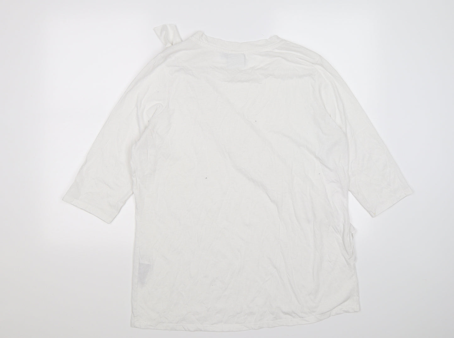 JUNAROSE Womens White   Tunic T-Shirt Size 14