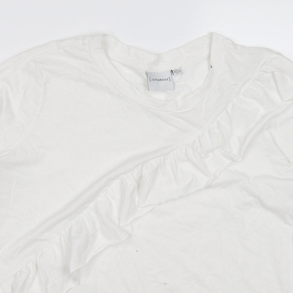 JUNAROSE Womens White   Tunic T-Shirt Size 14