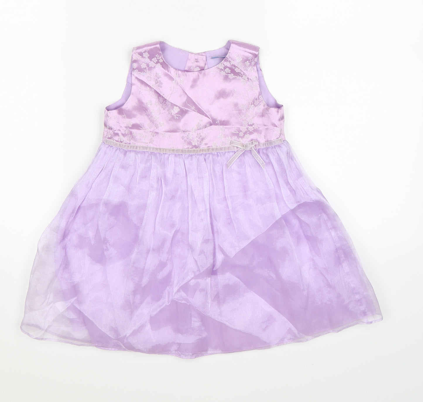 Cherokee Girls Purple Floral Satin Fit & Flare  Size 12-18 Months