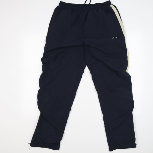 ASICS Mens Blue Striped  Jogger Trousers Size XL L28 in