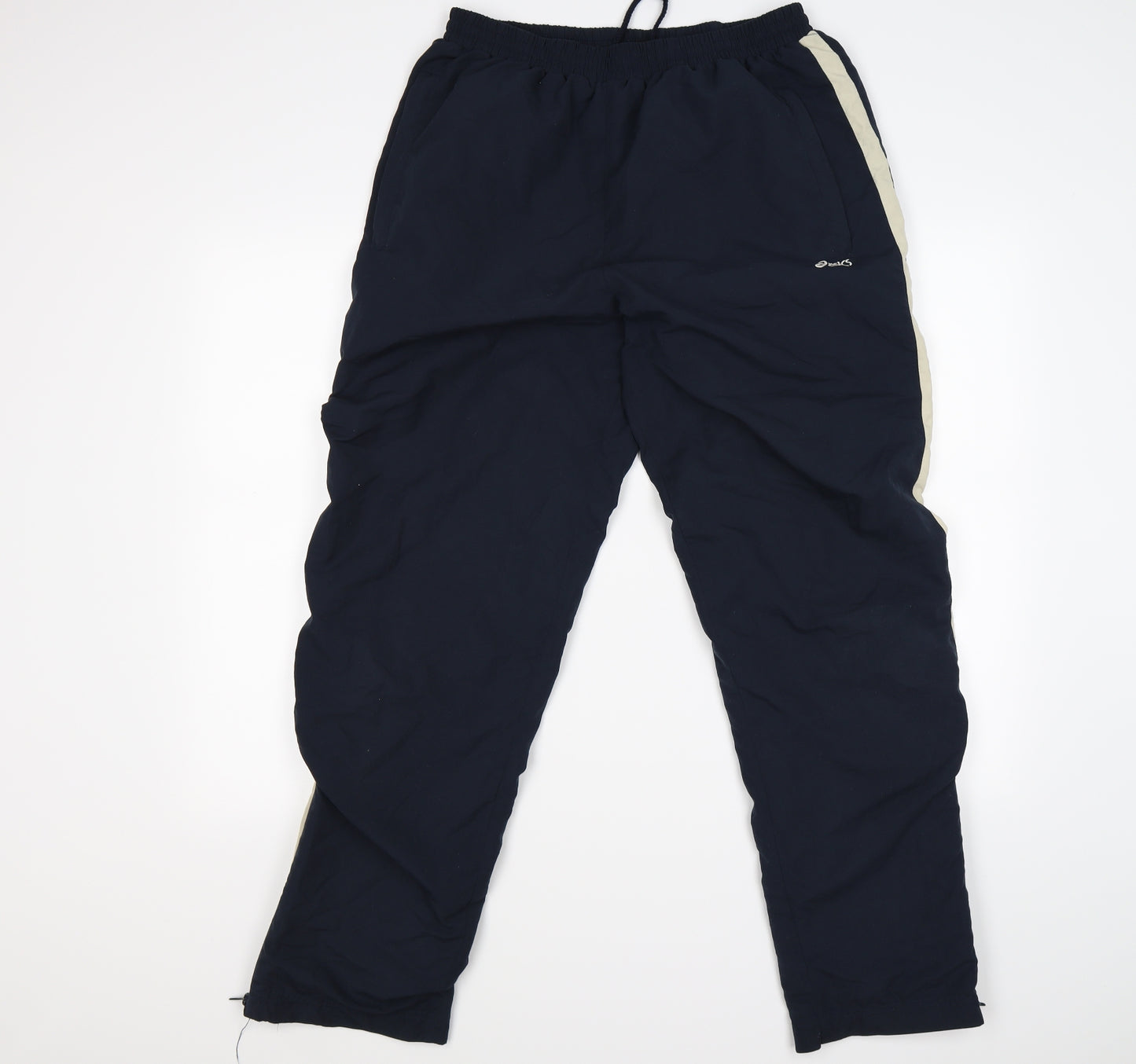 ASICS Mens Blue Striped  Jogger Trousers Size XL L28 in