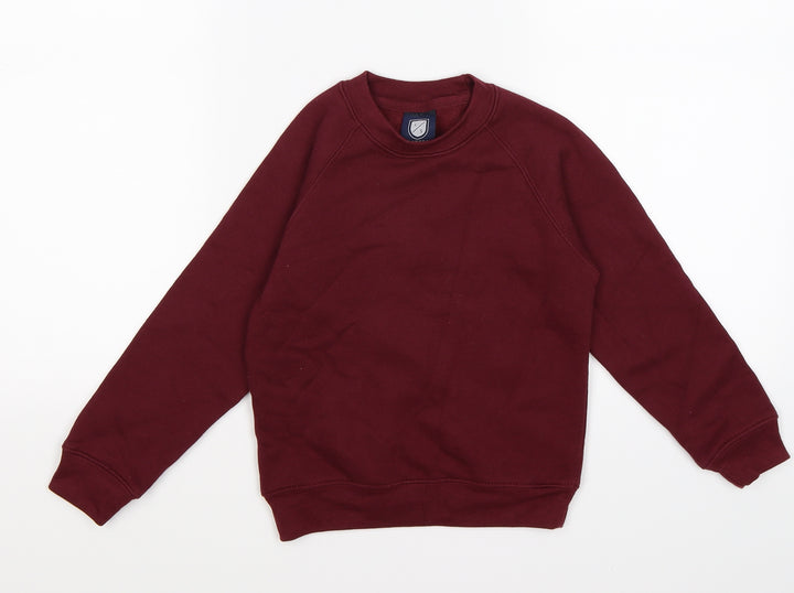 LISTERS Boys Brown  Jersey Pullover Sweatshirt Size 5-6 Years  - BURGUNDY SCHOOL WEAR