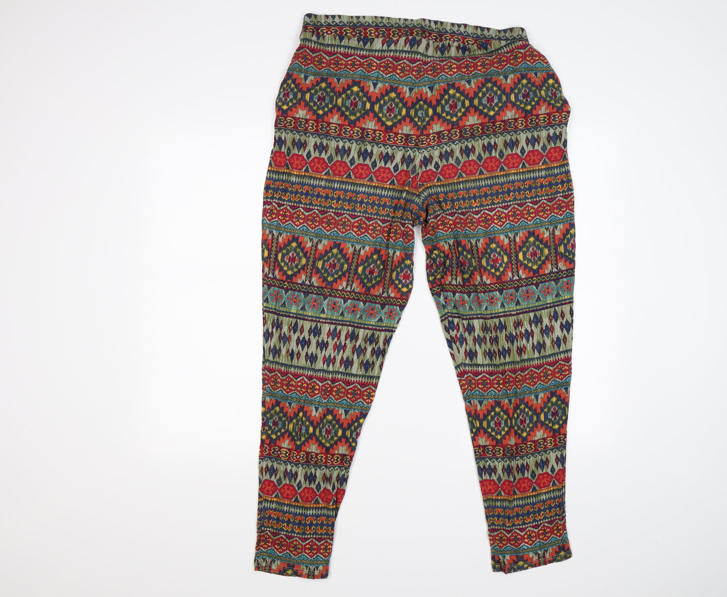 TU Womens Orange Geometric  Bloomer Trousers Size 16 L26 in