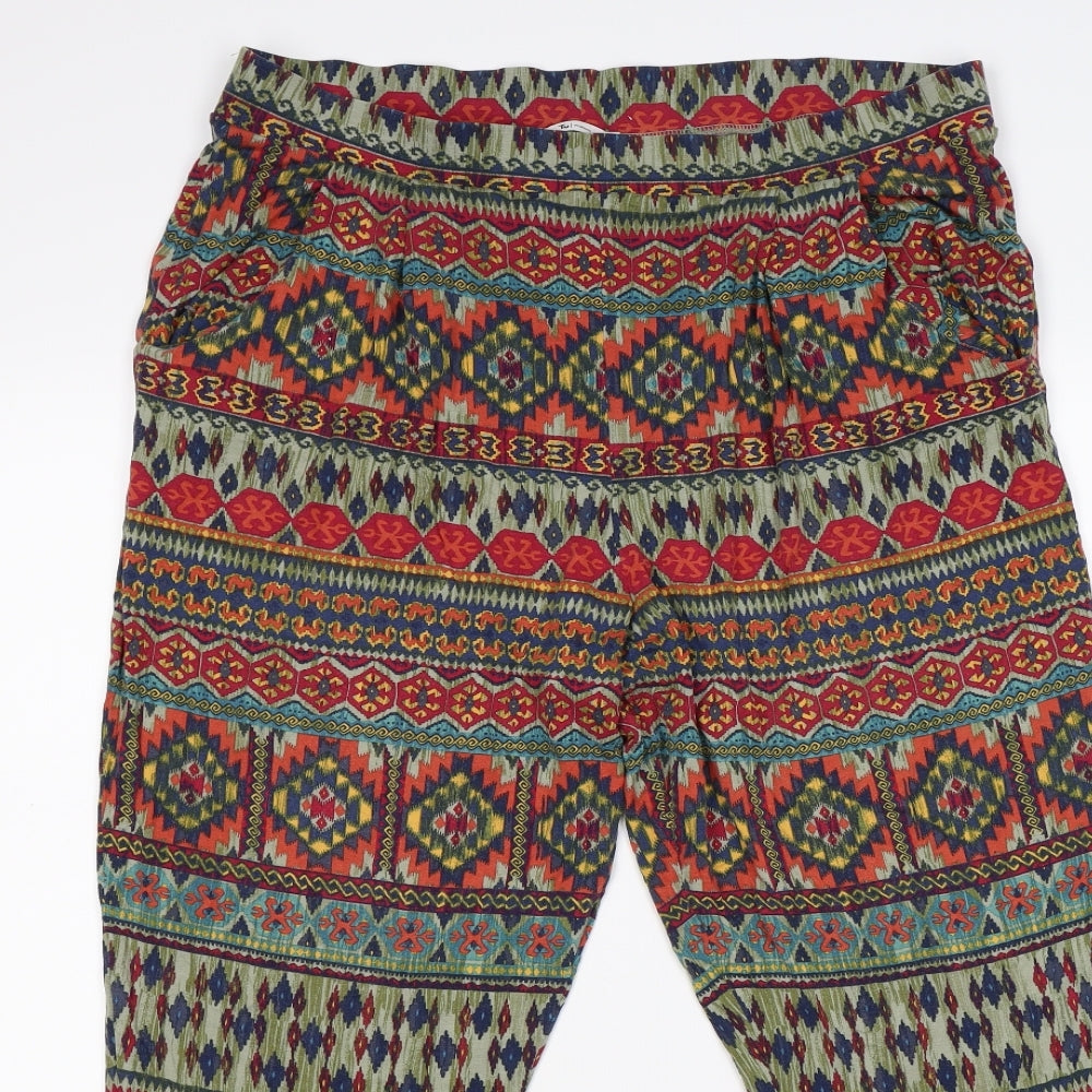 TU Womens Orange Geometric  Bloomer Trousers Size 16 L26 in