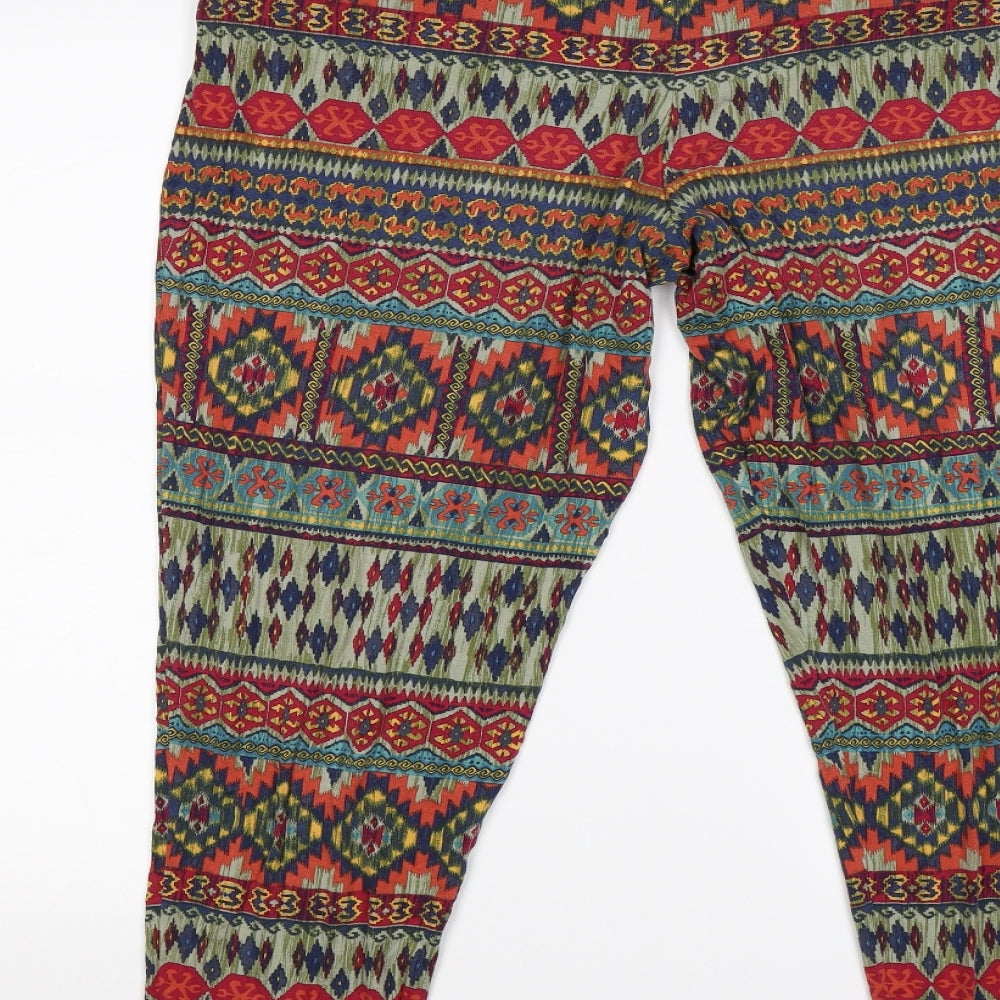 TU Womens Orange Geometric  Bloomer Trousers Size 16 L26 in