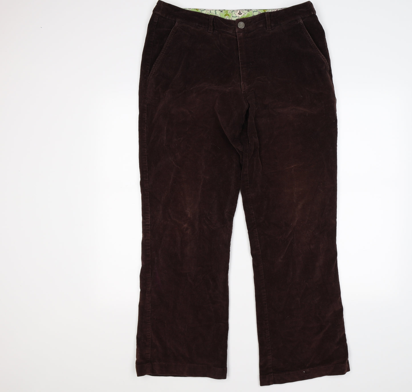 Bonobos Womens Brown Striped Corduroy Bootcut Jeans Size 16 L28 in