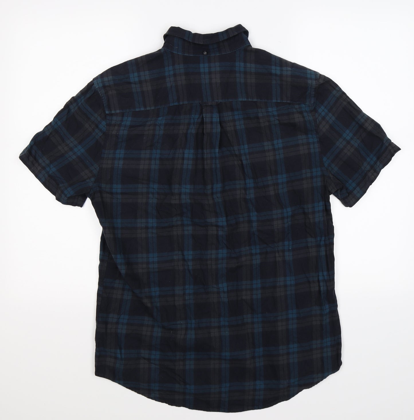 NEXT Mens Blue Check   Button-Up Size M  - LAUNDERED SHIRT