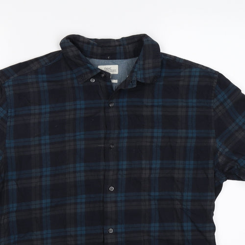 NEXT Mens Blue Check   Button-Up Size M  - LAUNDERED SHIRT