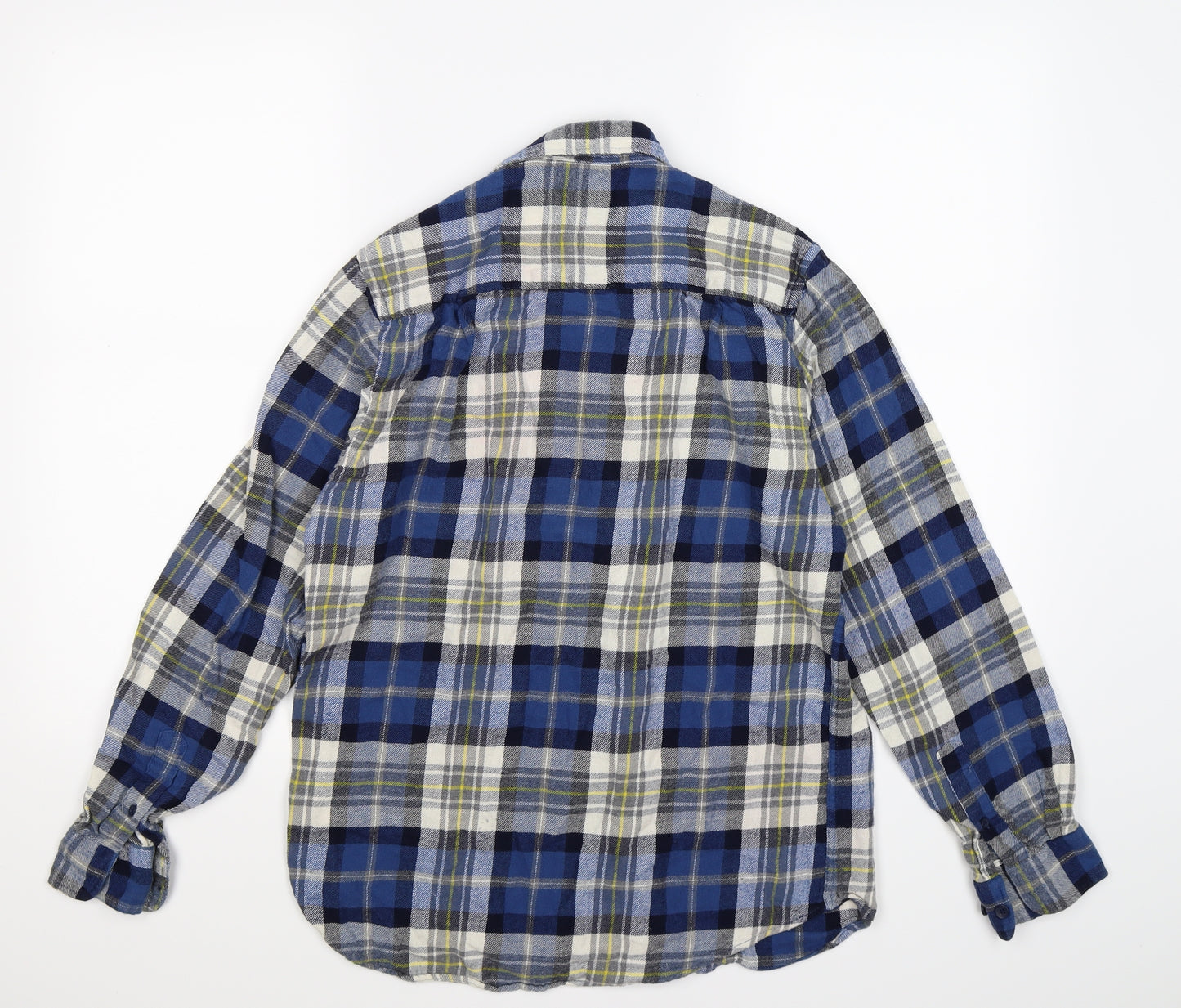 Cedar Wood State Mens Blue Check Flannel  Button-Up Size S