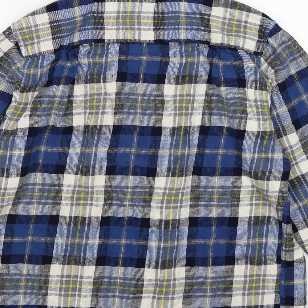 Cedar Wood State Mens Blue Check Flannel  Button-Up Size S