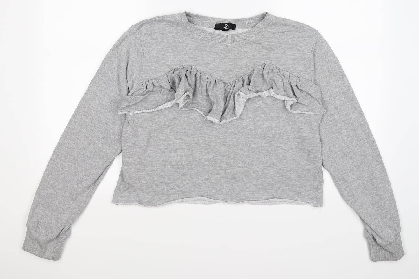 Missguided Womens Grey   Pullover Sweatshirt Size 10  - CROPPED